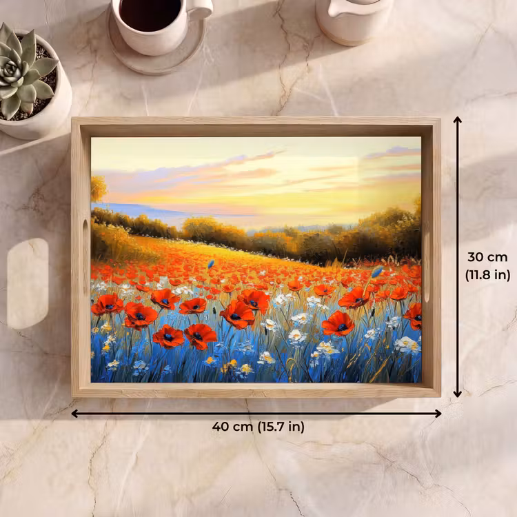 Tray - Poppy - Field of flowers - Colorful — 7
