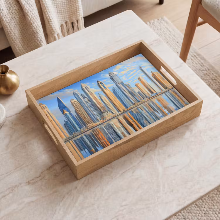 Tray - Skyline - Skyscrapers - Water - Blue — 2