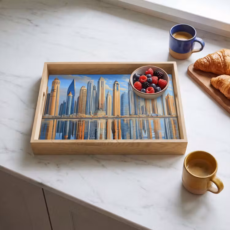 Tray - Skyline - Skyscrapers - Water - Blue — 3