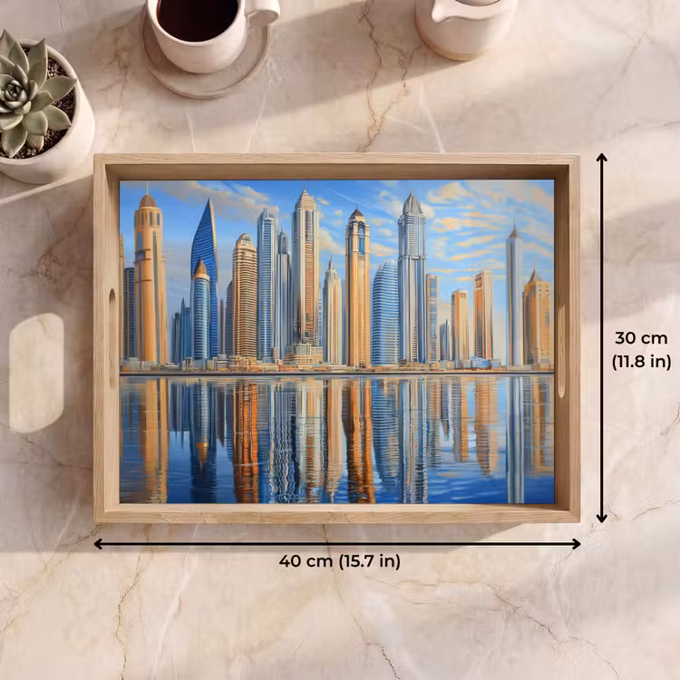 Tray - Skyline - Skyscrapers - Water - Blue — 7