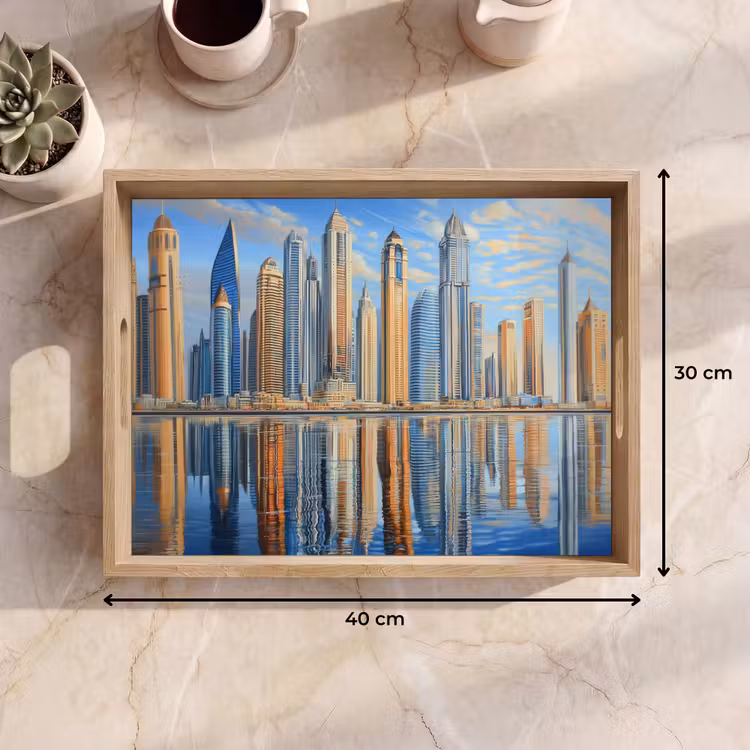 Tray - Skyline - Skyscrapers - Water - Blue — 8