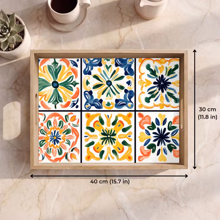 Tray - Spanish - Tiles - Ceramics - Flowers — 7