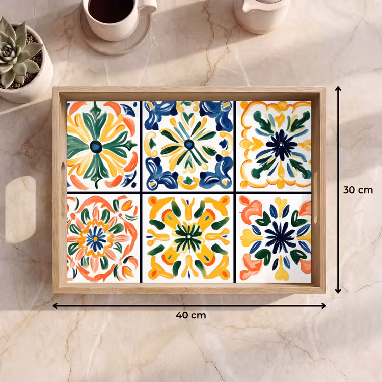 Tray - Spanish - Tiles - Ceramics - Flowers — 8