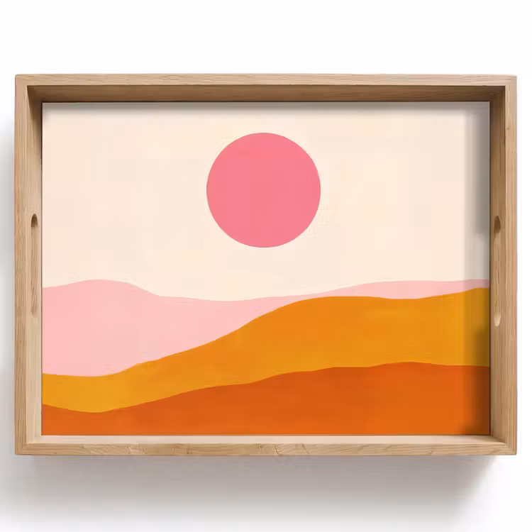 Tray - Sun - Hills - Abstract - Pink — 1