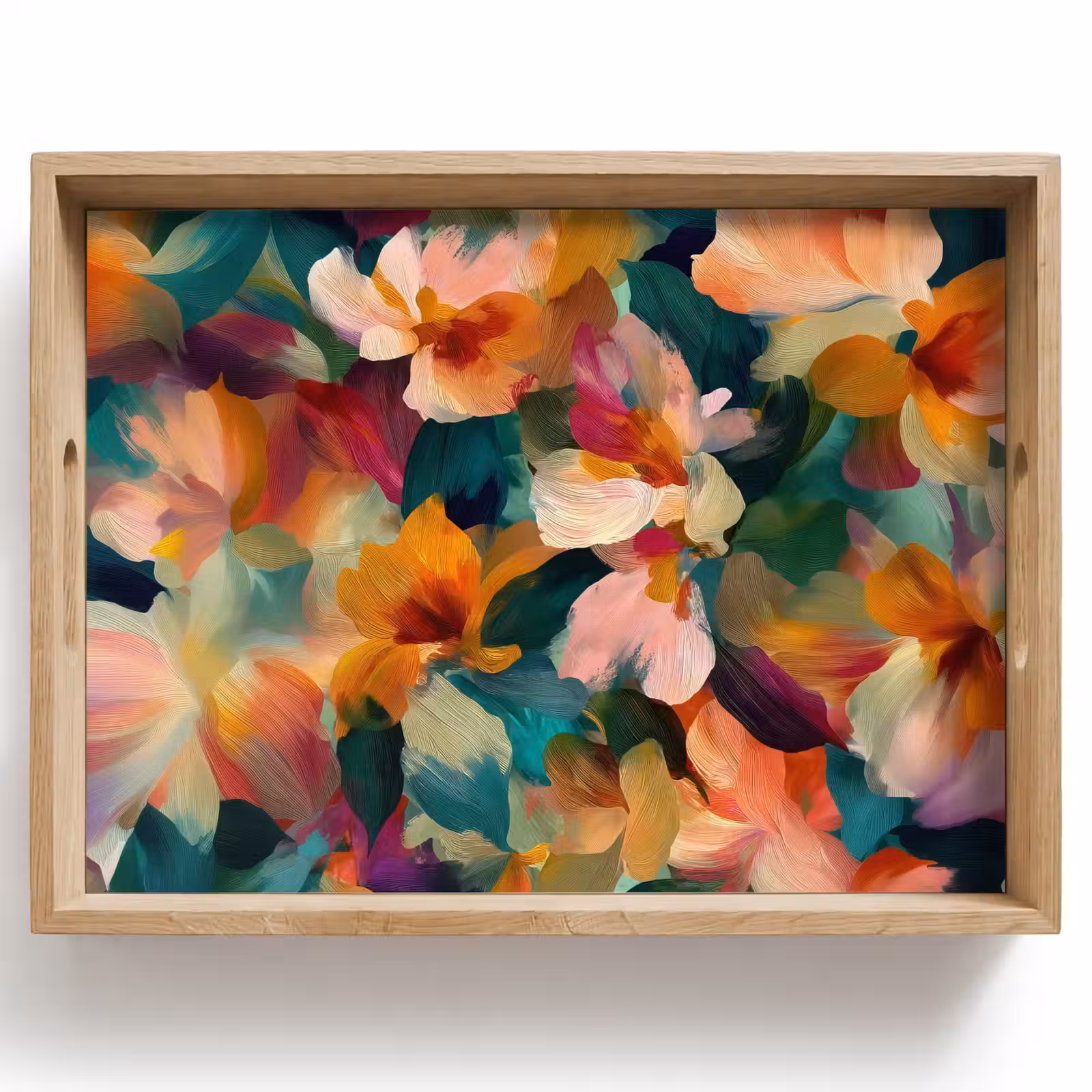Tray - Harmonious - Abstract flowers - Warm tones — 1