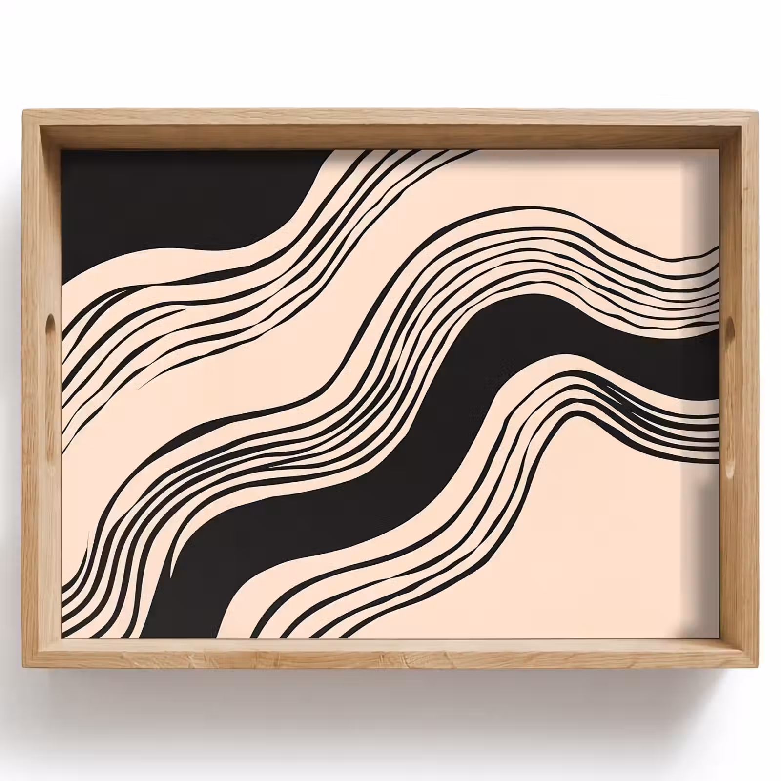 Tray - Waves - Black - Sand color — 1
