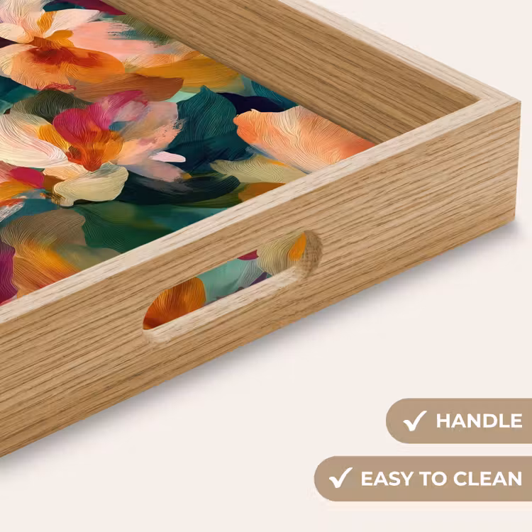 Tray - Harmonious - Abstract flowers - Warm tones — 9