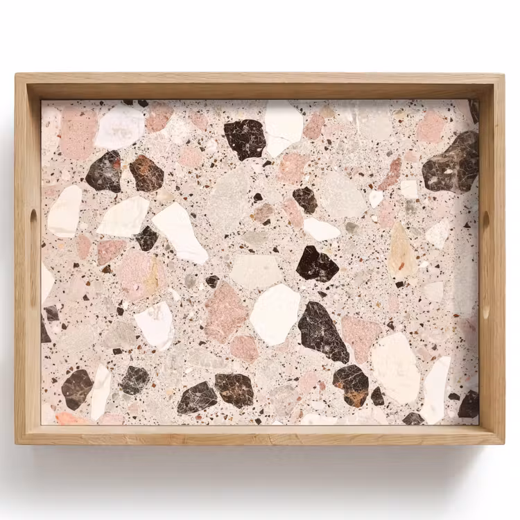 Tray - Light - Pink - Terrazzo - Stones — 1