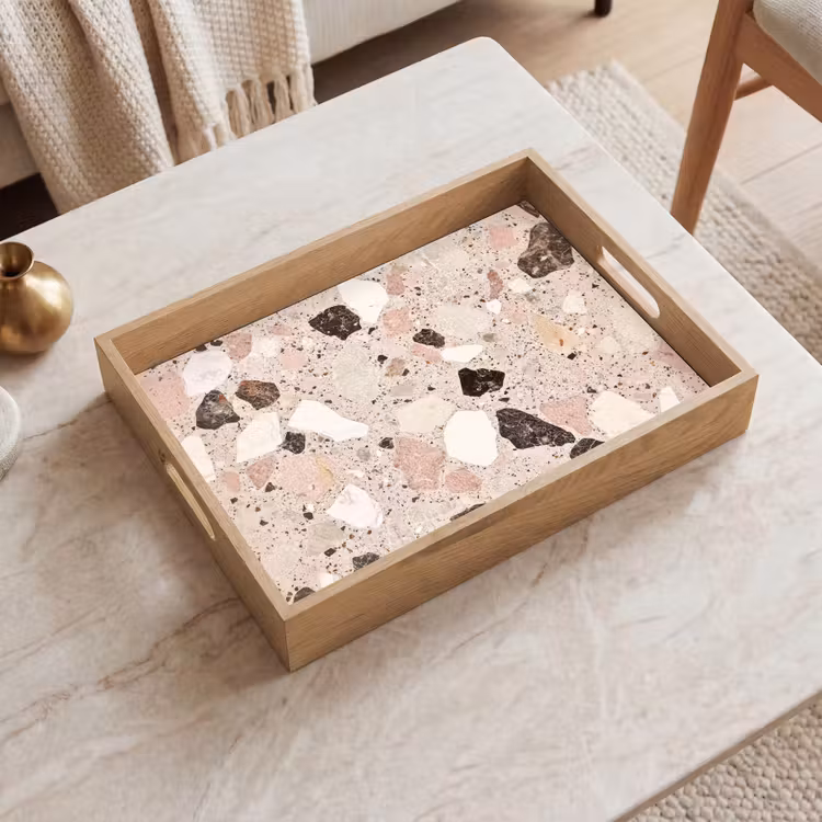Tray - Light - Pink - Terrazzo - Stones — 2