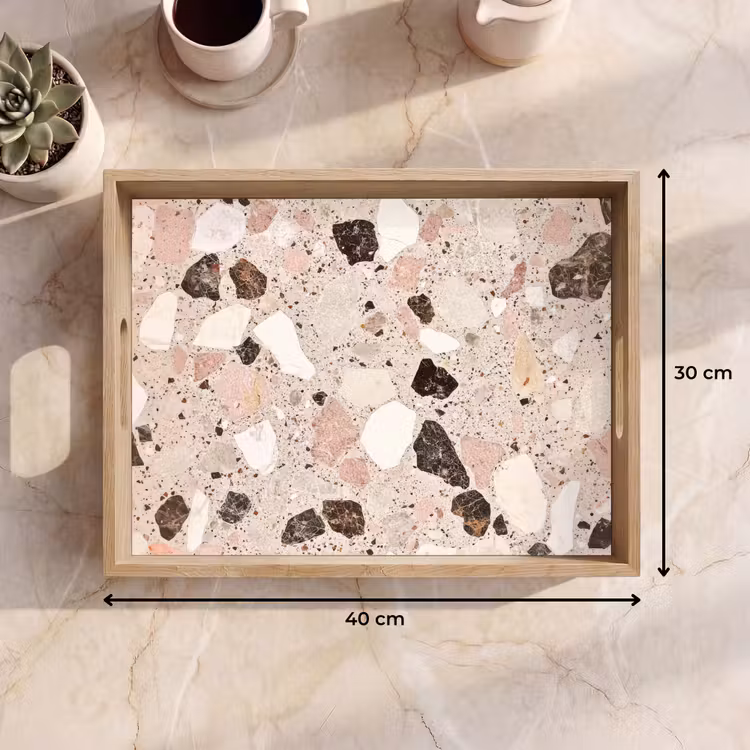 Tray - Light - Pink - Terrazzo - Stones — 8