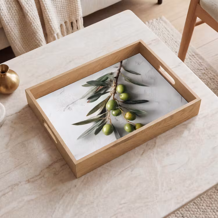 Tray - Olive Branch - Concrete - Mediterranean — 2