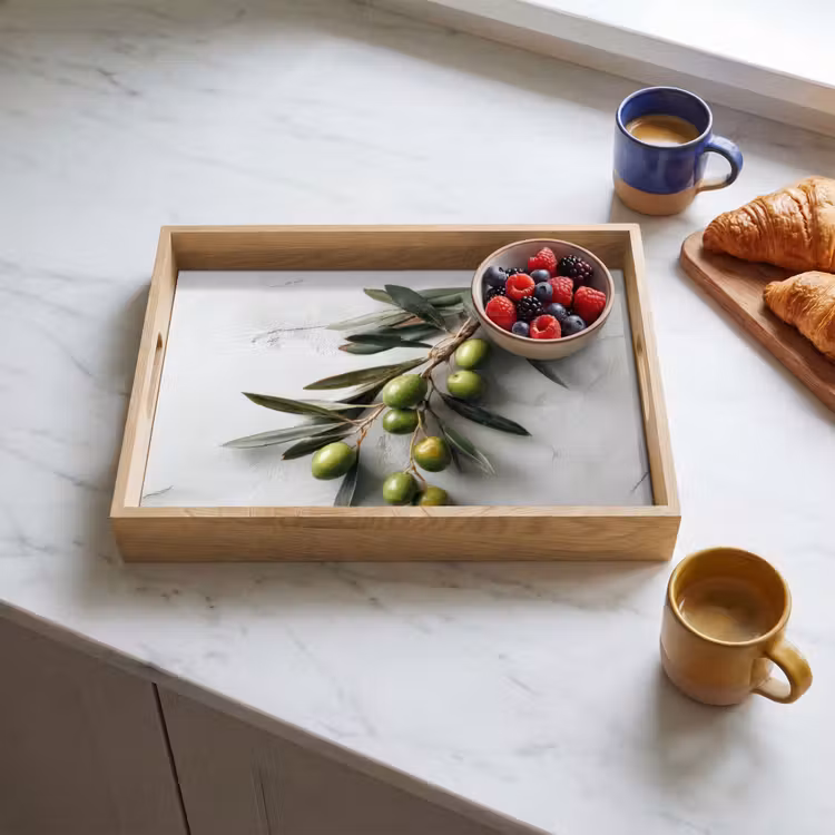 Tray - Olive Branch - Concrete - Mediterranean — 3