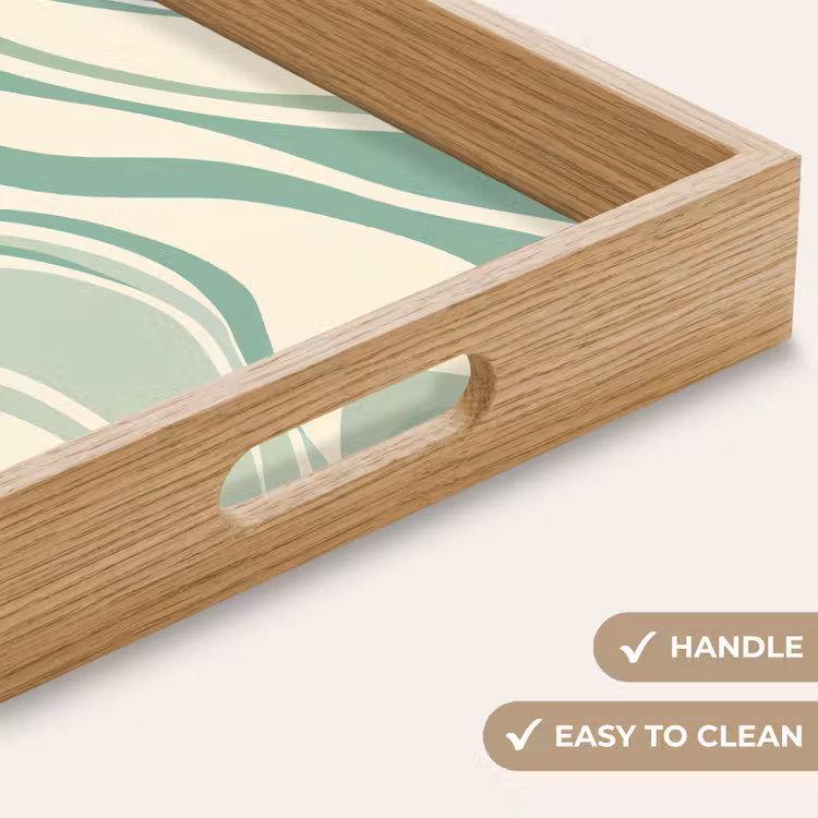 Tray - Organic lines - Mint green - Marble — 9