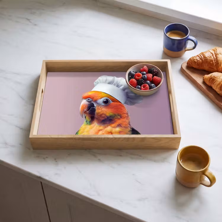 Tray - Parrot - Cook's hat - Curious - Bird — 3