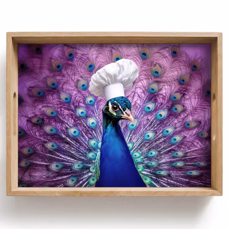 Tray - Peacock - Chef's hat - Cool - Purple — 1