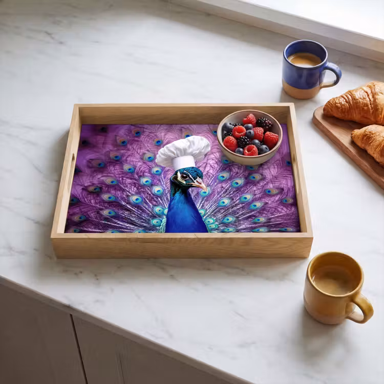 Tray - Peacock - Chef's hat - Cool - Purple — 3