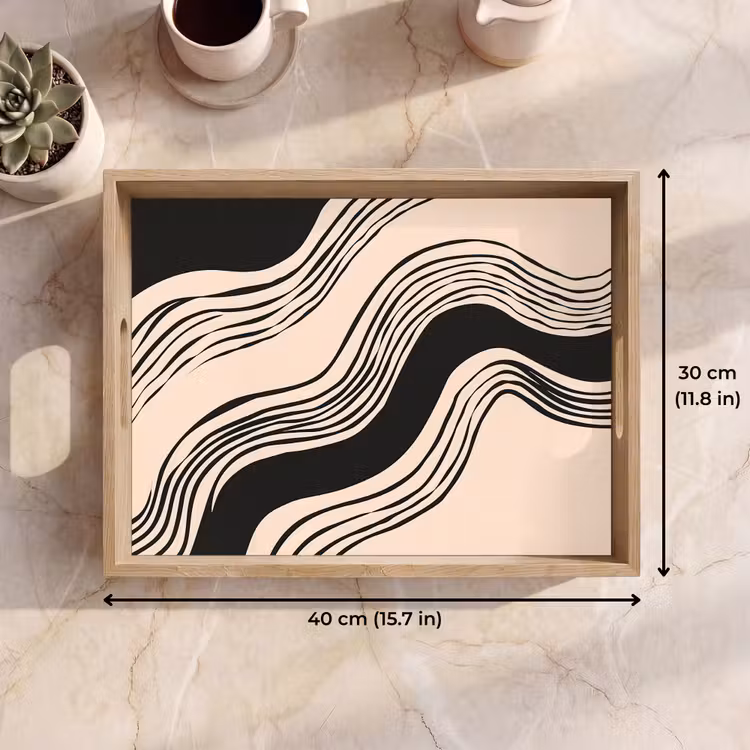 Tray - Waves - Black - Sand color — 7