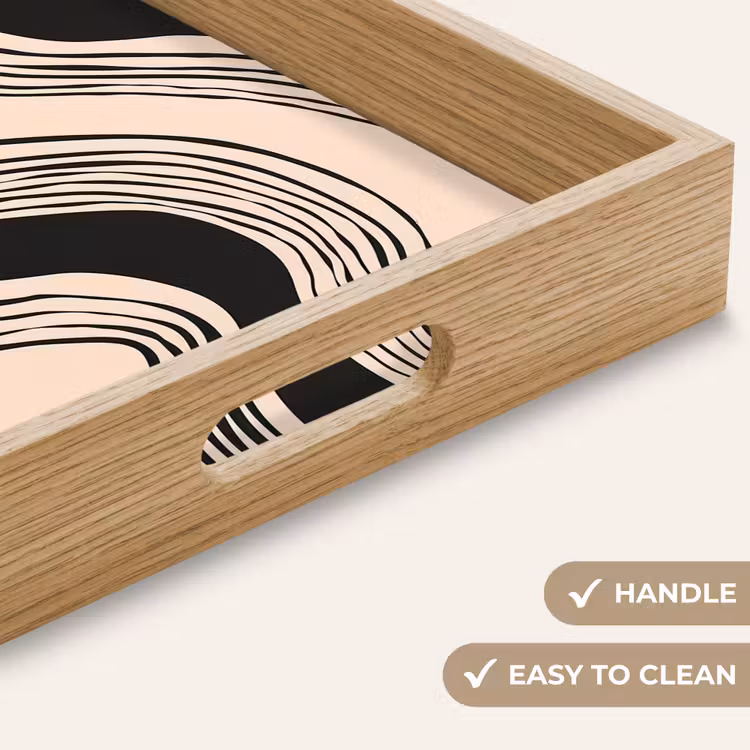 Tray - Waves - Black - Sand color — 9