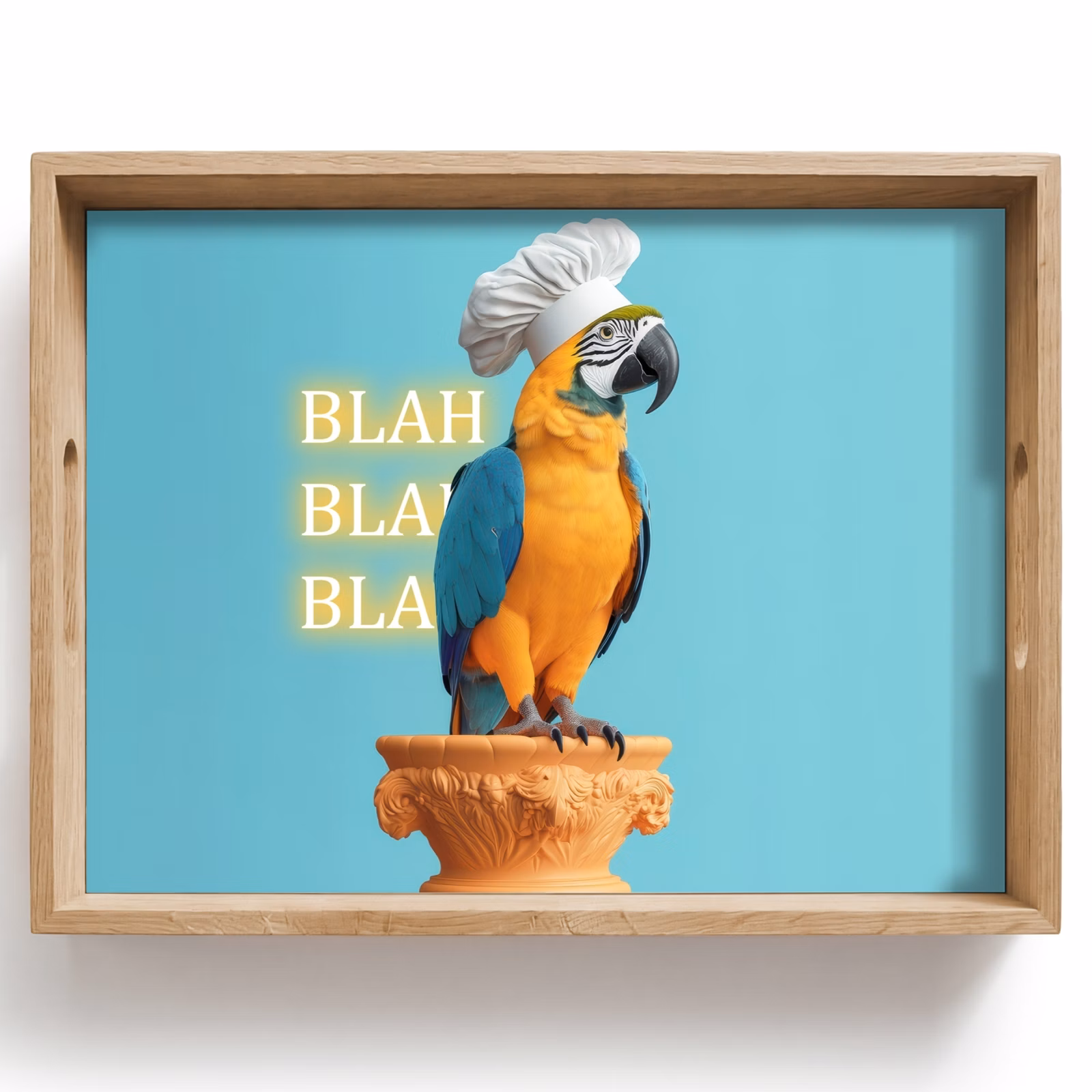 Tray - Parrot - Chef's hat - Quote - Neon — 1