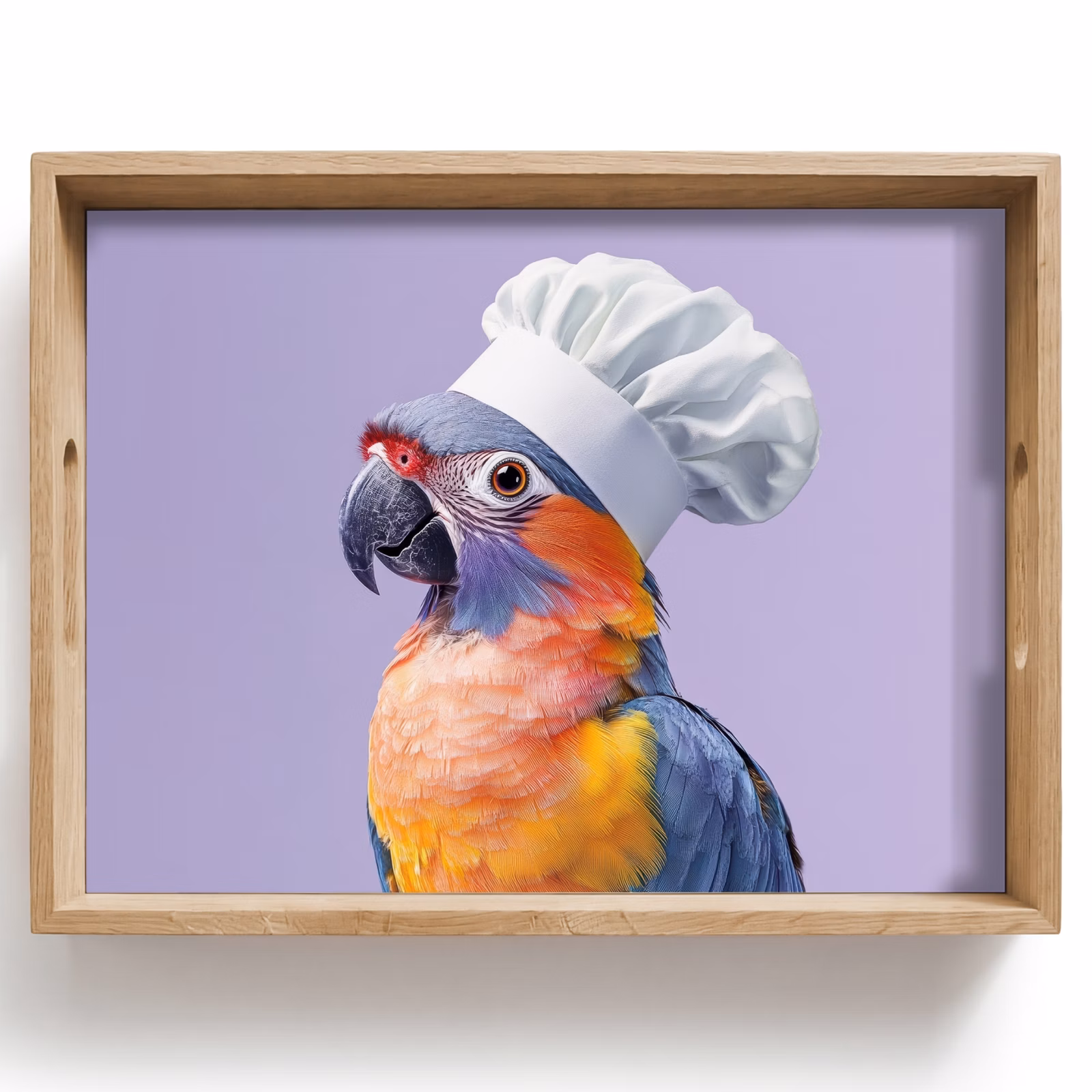 Tray - Parrot - Cook's hat - Purple - Cute — 1