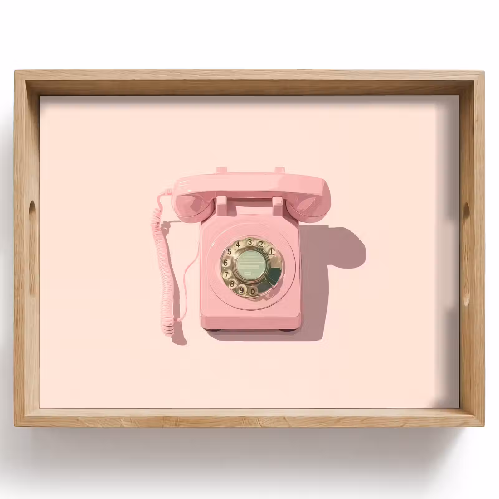 Tray - Rotary phone - Retro - Pink — 1
