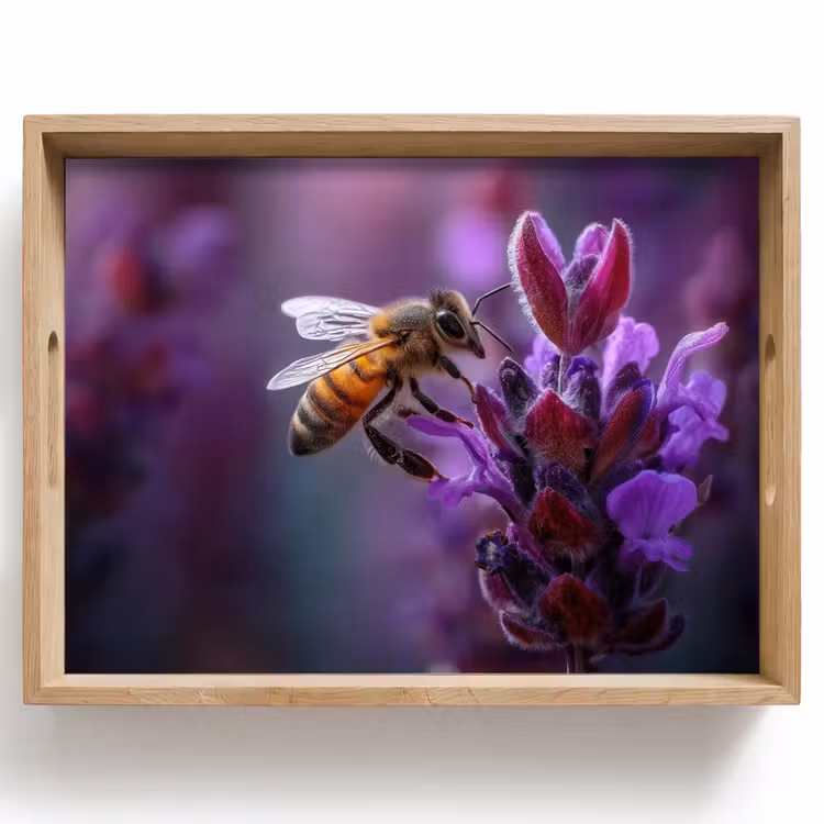 Tray - Honey bee - Purple flowers - Details — 1
