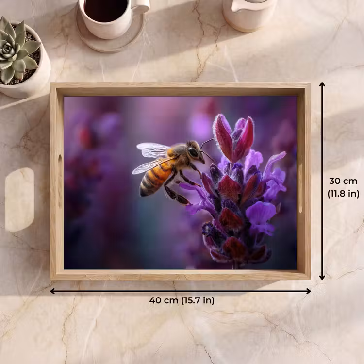 Tray - Honey bee - Purple flowers - Details — 7