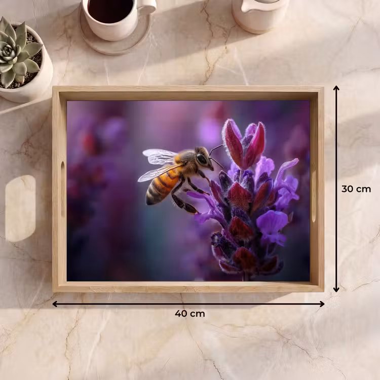 Tray - Honey bee - Purple flowers - Details — 8