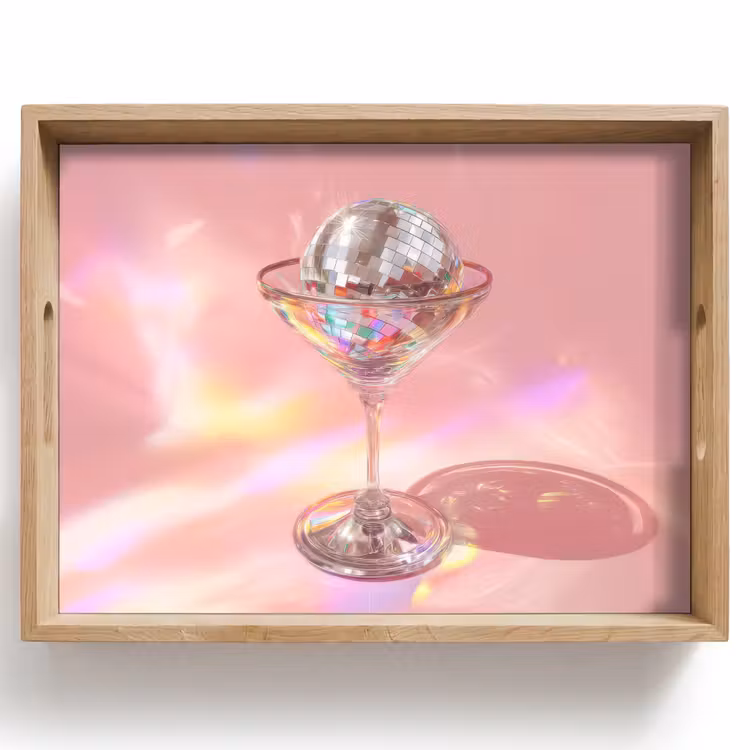 Tray - Martini glass - Discoball - Sparkling light spots — 1