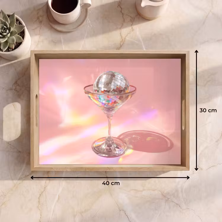 Tray - Martini glass - Discoball - Sparkling light spots — 8