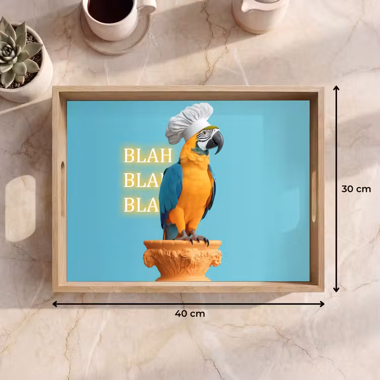 Tray - Parrot - Chef's hat - Quote - Neon — 8