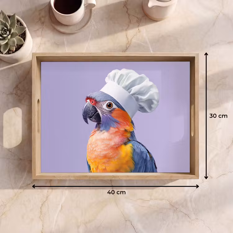 Tray - Parrot - Cook's hat - Purple - Cute — 8