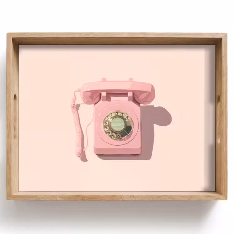 Tray - Rotary phone - Retro - Pink — 1