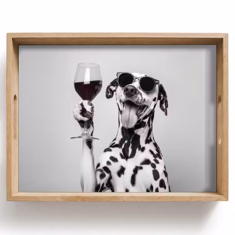 Tray - Sunglasses - Dalmatian - Wine glass - Tongue — 1