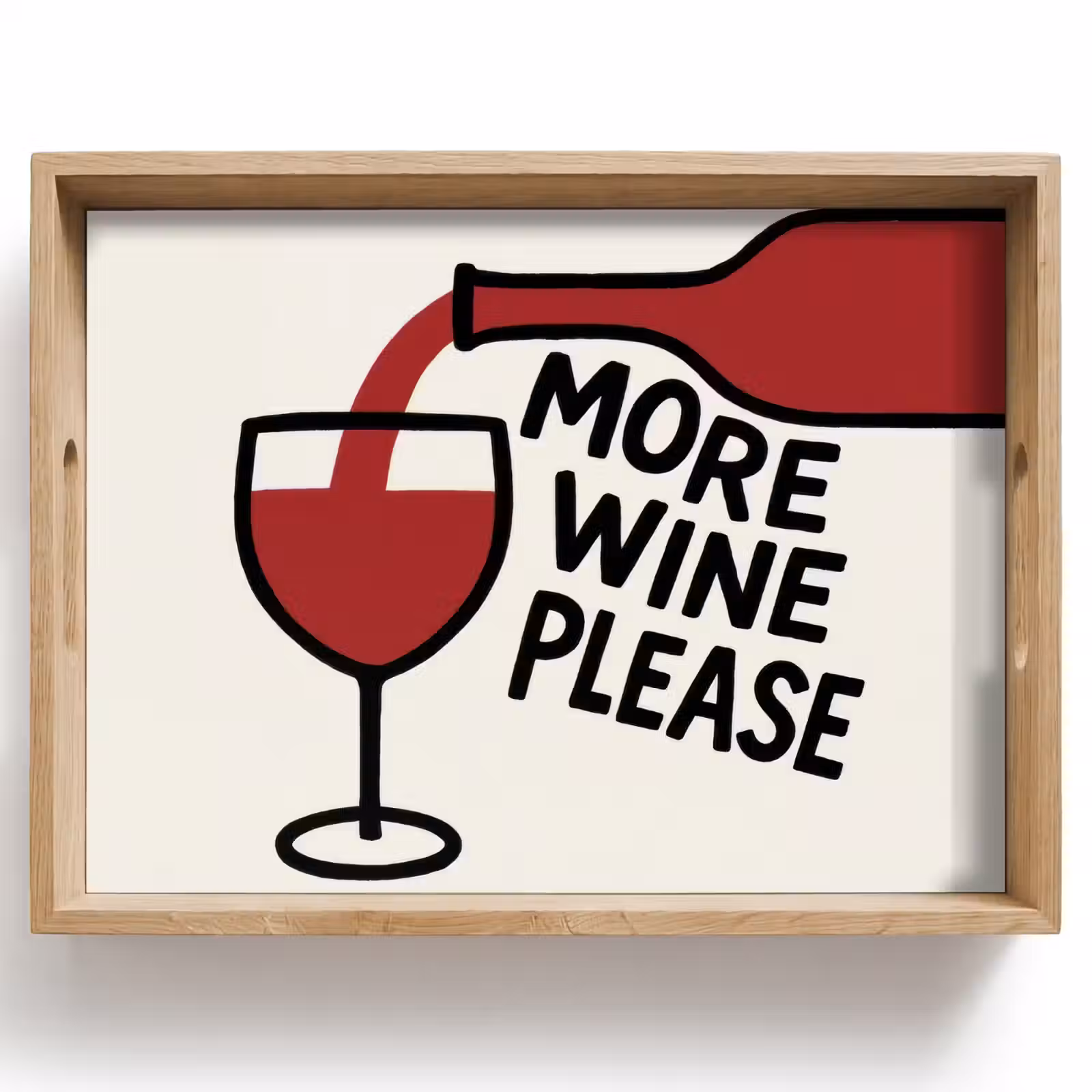 Tray - Wine bottle - Quote - Red - Glass — 1