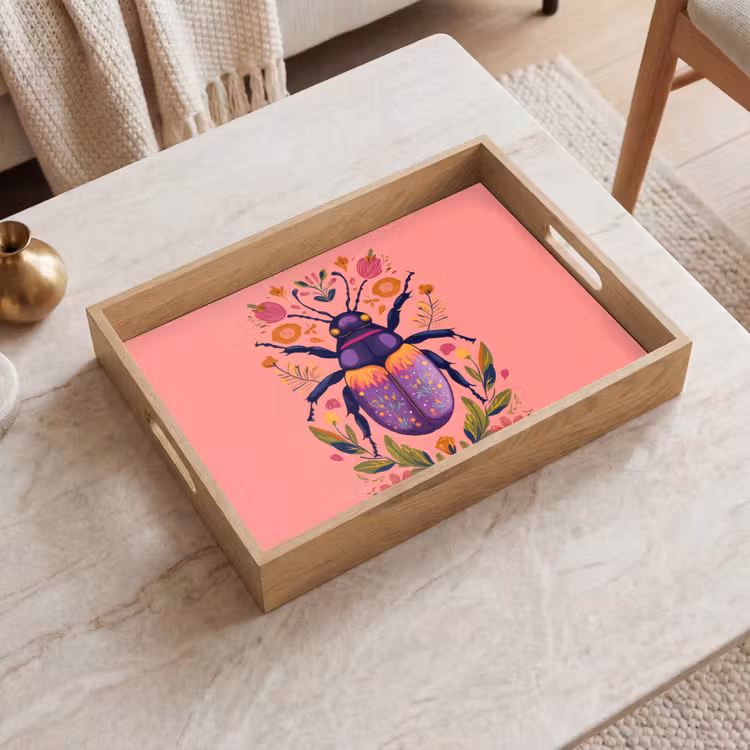 Tray - Purple - Beetle - Dots - Flowers — 2