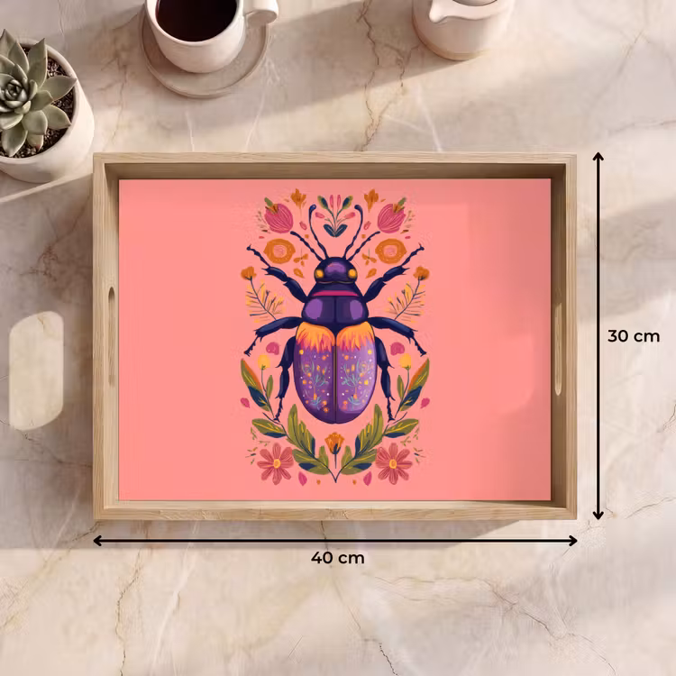 Tray - Purple - Beetle - Dots - Flowers — 8