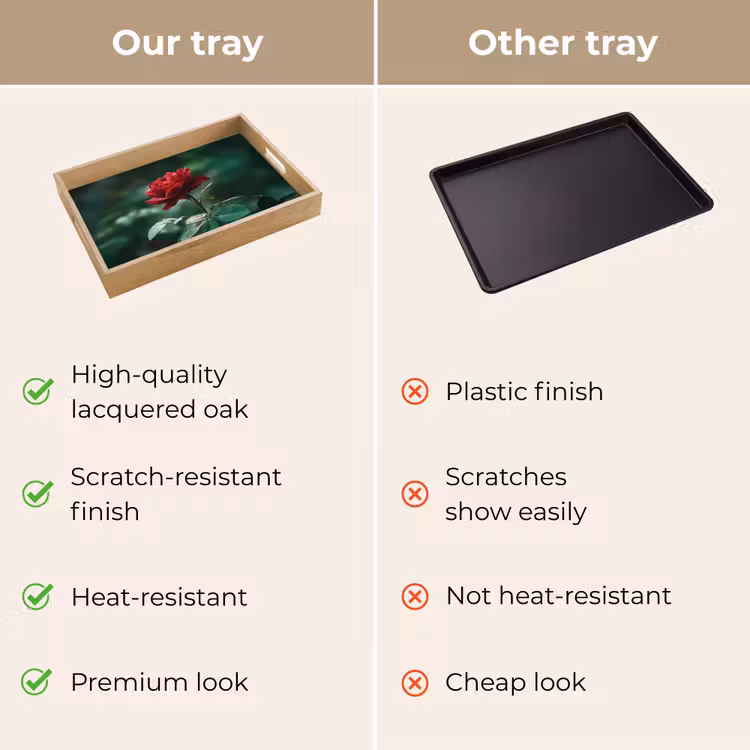 Tray - Rose - Leaves - Deep red — 10