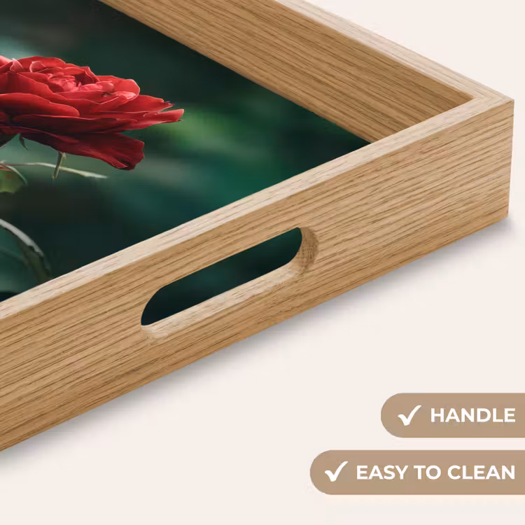 Tray - Rose - Leaves - Deep red — 9