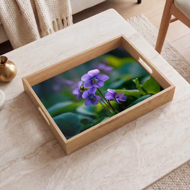 Tray - Violets - Purple - Flower - Leaves — 2