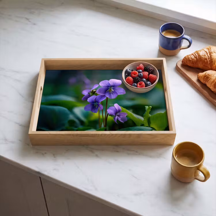 Tray - Violets - Purple - Flower - Leaves — 3