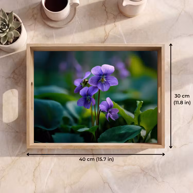 Tray - Violets - Purple - Flower - Leaves — 7