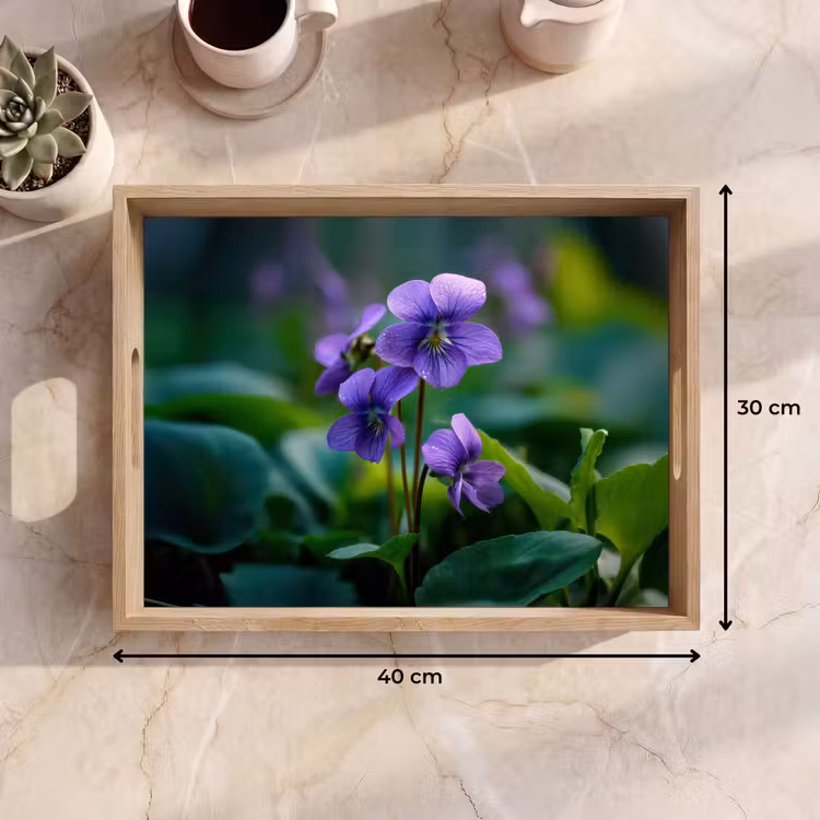 Tray - Violets - Purple - Flower - Leaves — 8