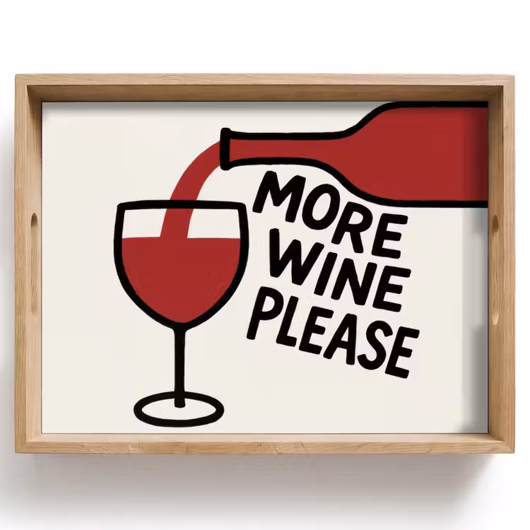 Tray - Wine bottle - Quote - Red - Glass — 1