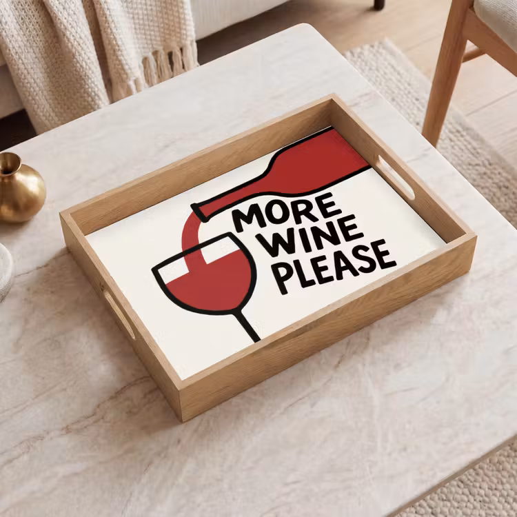 Tray - Wine bottle - Quote - Red - Glass — 2