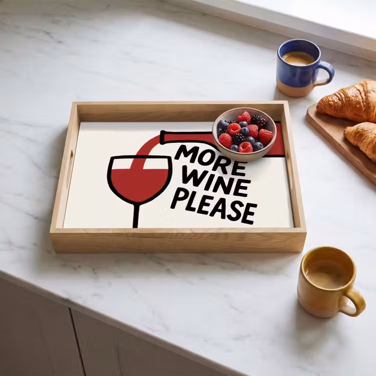 Tray - Wine bottle - Quote - Red - Glass — 3