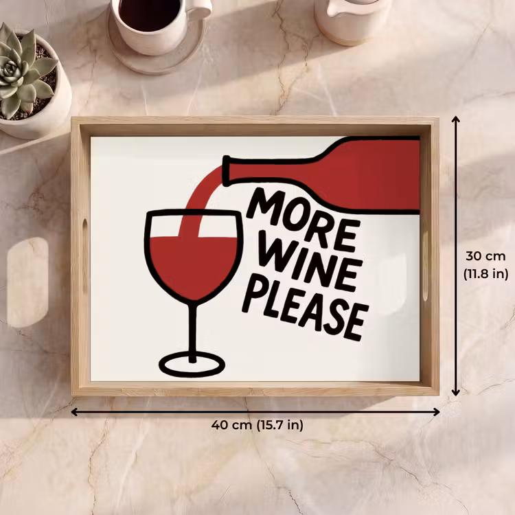 Tray - Wine bottle - Quote - Red - Glass — 7