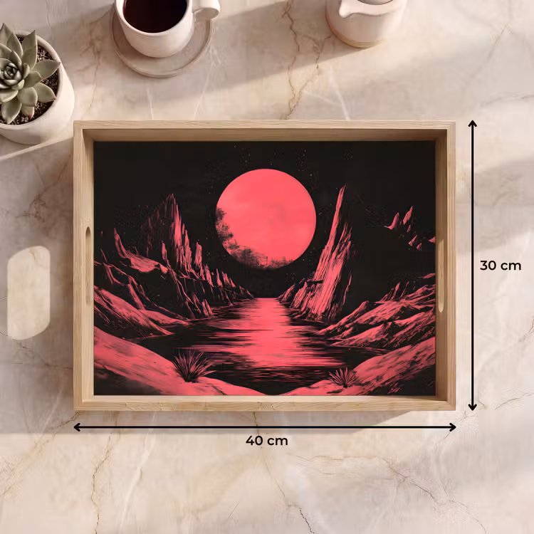 Tray - Moon - Bright pink - Mountains - River — 8