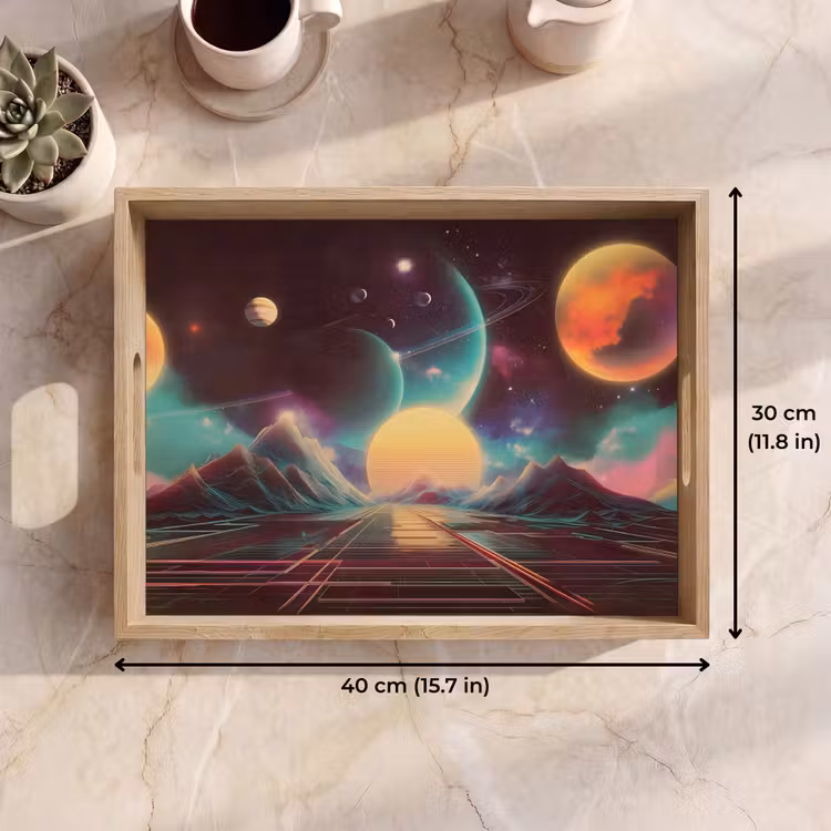 Tray - Planets - Neon - Mountain landscape - Sun — 7