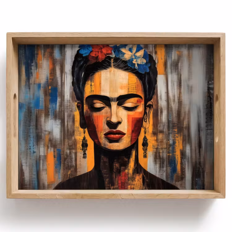 Tray - Portrait - Woman - Flowers — 1